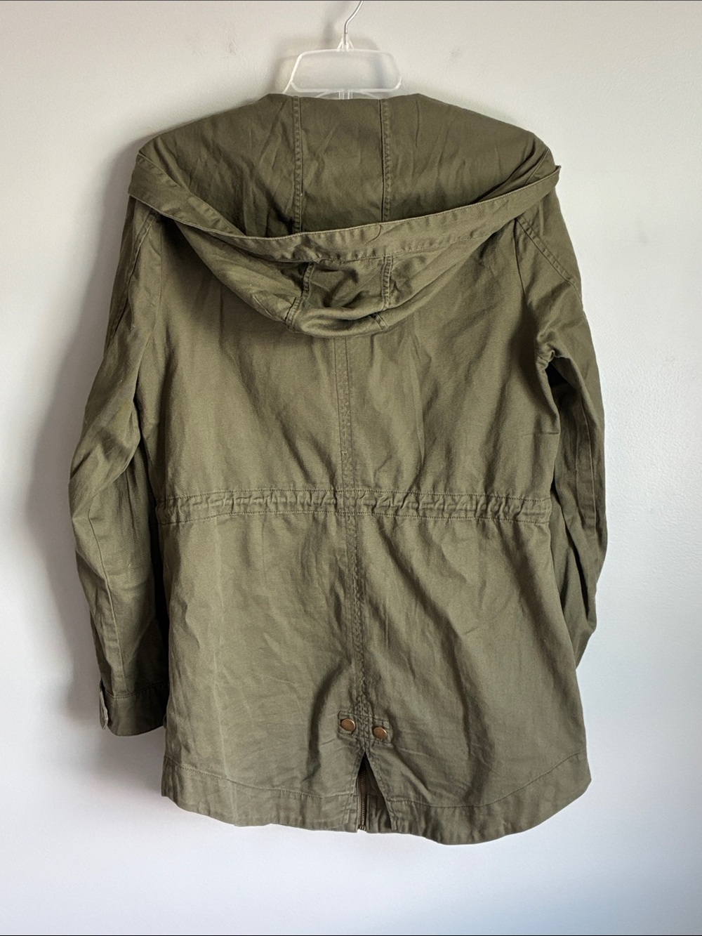 Olive Utility Jacket with Drawstring Waist - Picture 4 of 6